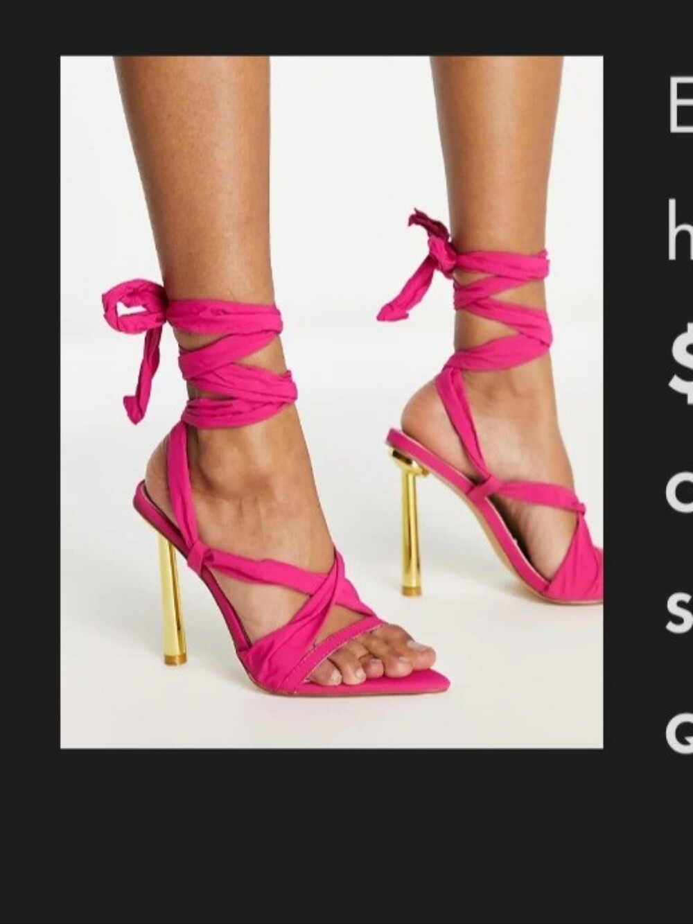 EGO Hot Pink Wrap-Around Pointed Toe Mules